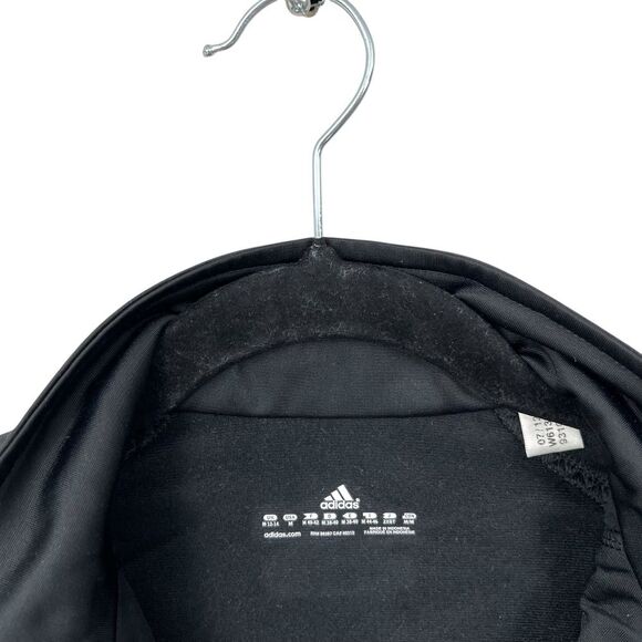 Adidas Women Track Jacket 3 Striped Sleeves Athletic Zip Up Black White Sz‎ M - Picture 3 of 6